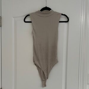 Elegant Sleeveless Tan Bodysuit